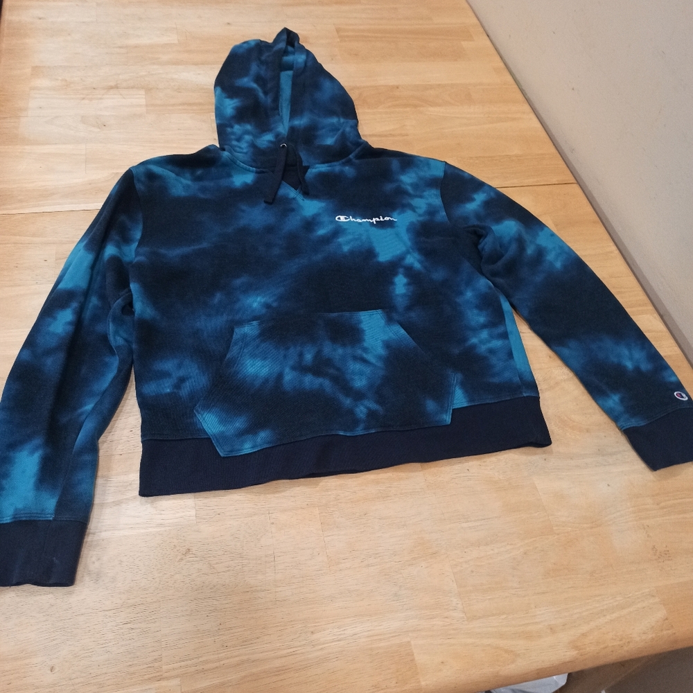 Champion Blue Tie-Dye Hoodie Size Xs